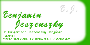 benjamin jeszenszky business card