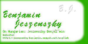 benjamin jeszenszky business card